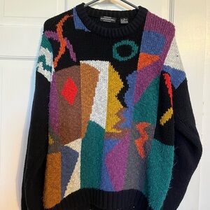 Expressions Multicolor Abstract Crewneck Sweater